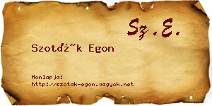 Szoták Egon névjegykártya